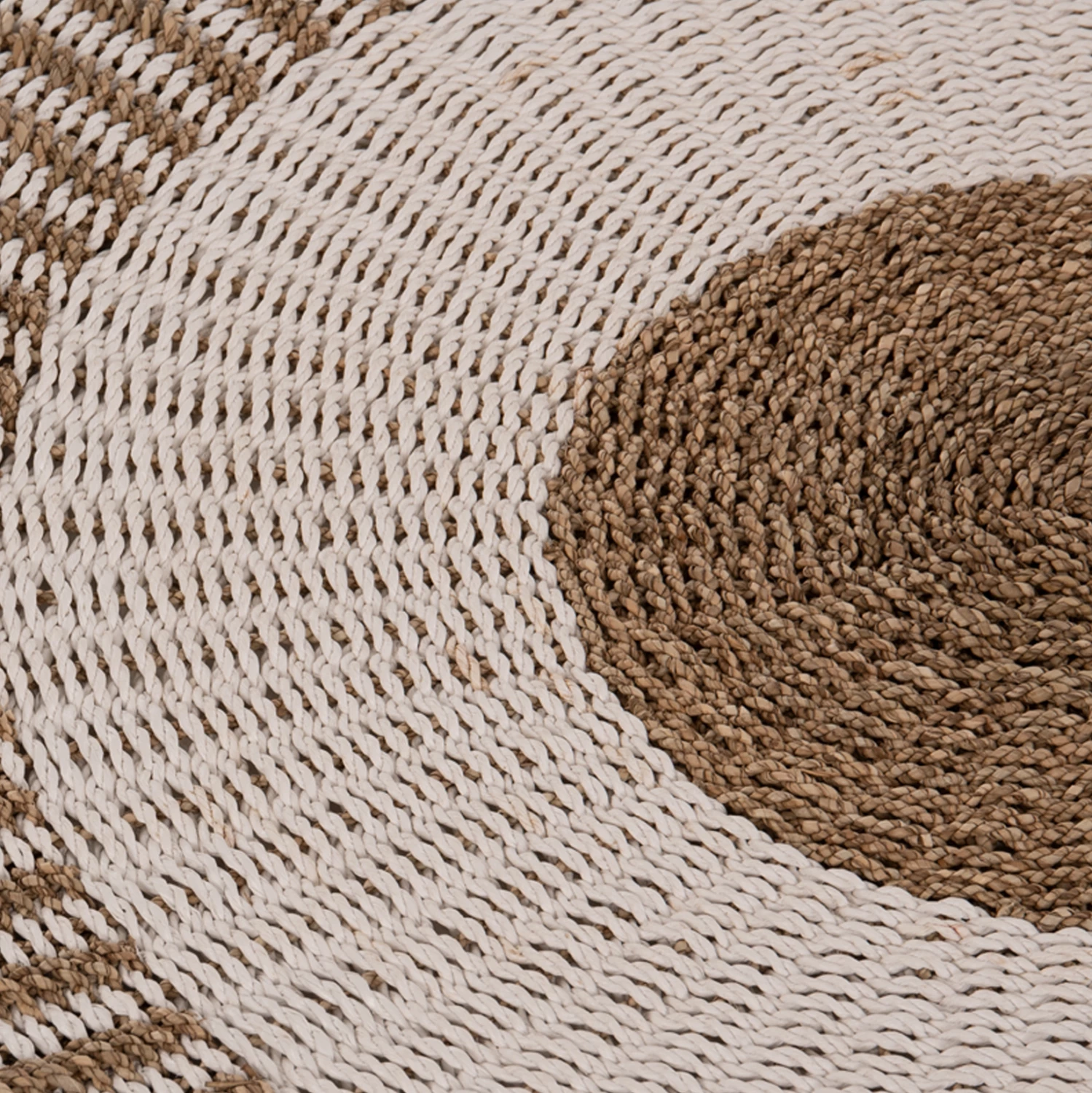 Tapet i rrumbullakët KIRKI, fibra natyrale seagrass, ngjyrë bardhë-natyrale, Φ150 cm