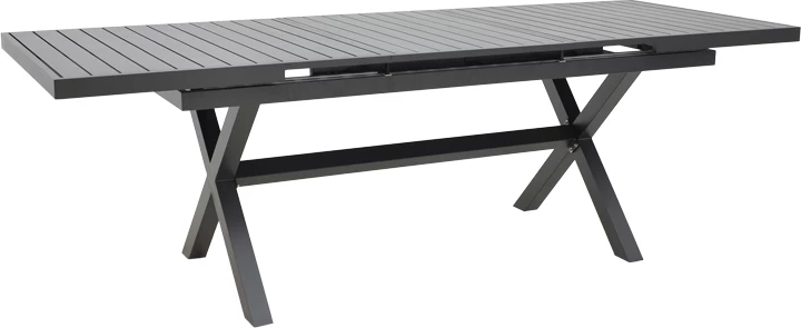 Tavolinë zgjeruese Dagyn alumini ngjyrë e hirtë e errët 180-240x90x76cm