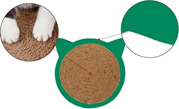 Tapet gërvishtës për mace, Paws & Whiskers, Sole, ngjyrë jeshile, 29cm