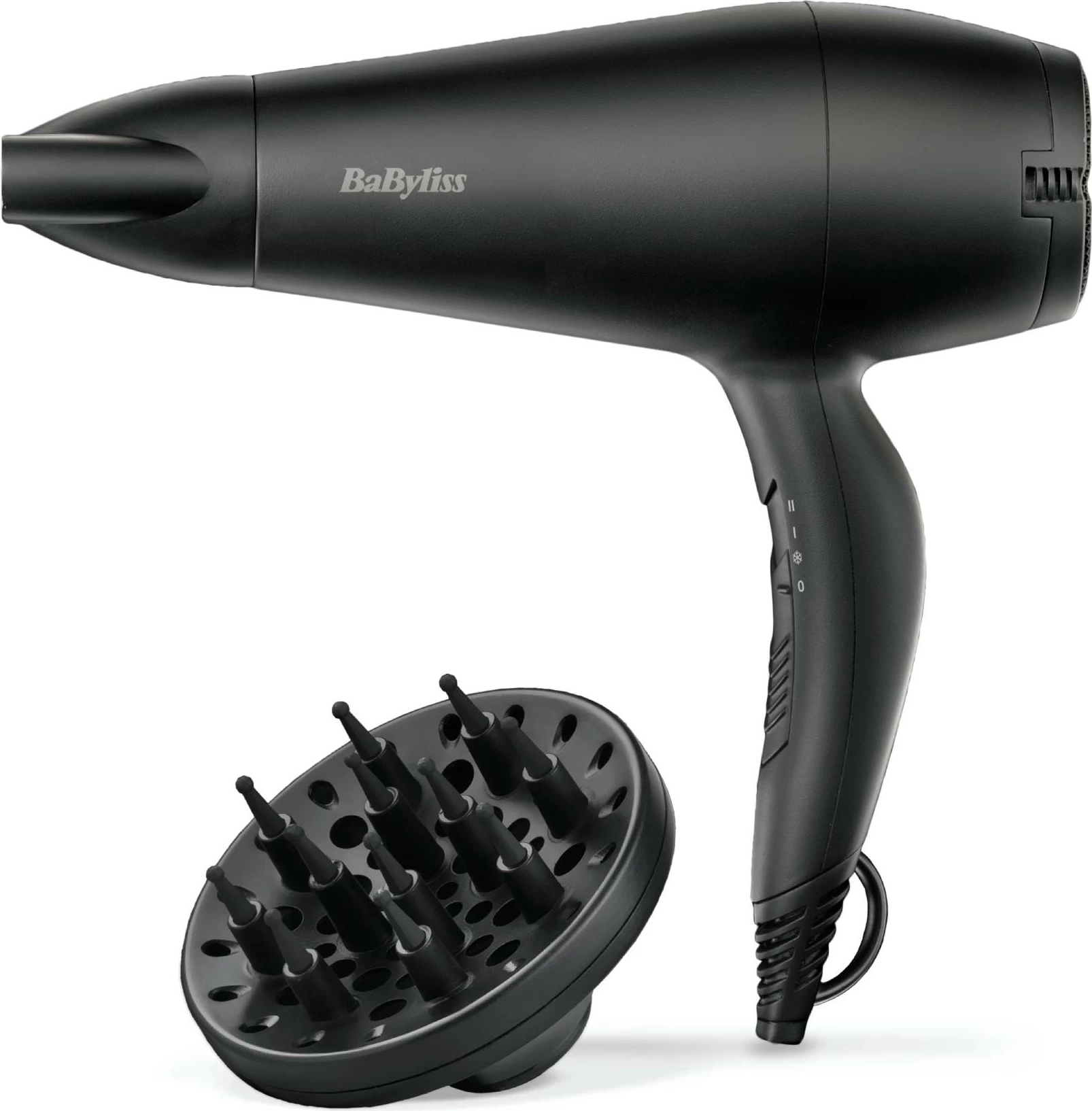 Tharëse flokësh BaByliss D215DE 2200W motor DC, teknologji jonike, me difuzer, e zezë mat