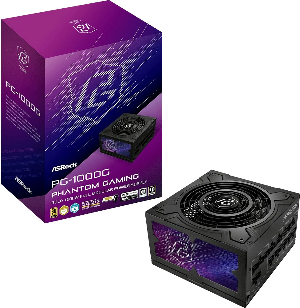 Furnizues energjie ASRock Phantom Gaming PG-1000G 1000W, ATX, 80+ Gold, i zi