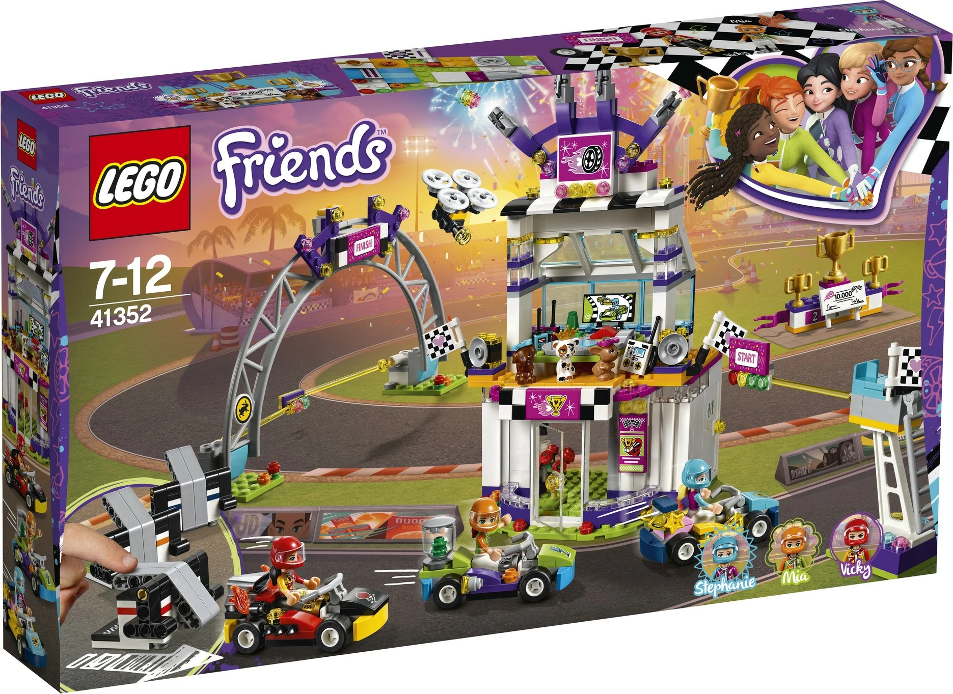 Set ndërtimi LEGO Friends The Big Race Day 41352, 648 pjesë