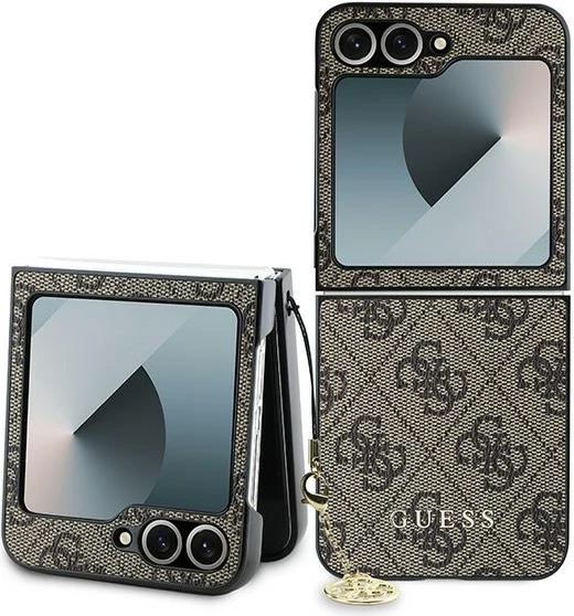 Mbështjellës Guess 4G Charm për Samsung Galaxy Z Flip 6, Kafe