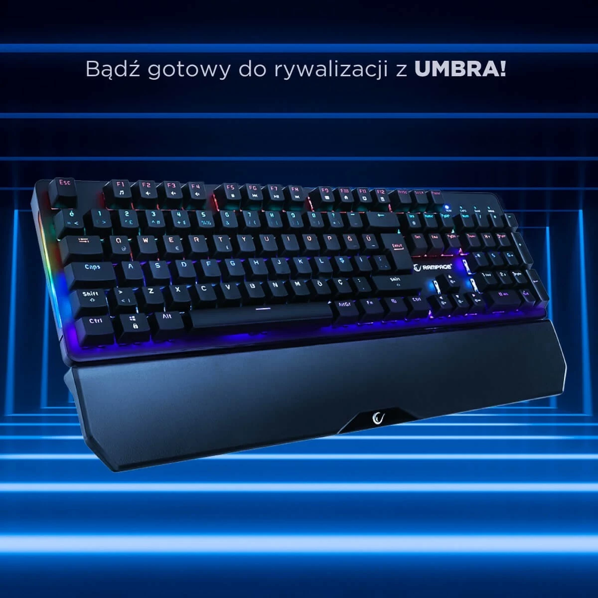 Tastierë mekanike Rampage KB-R86 UMBRA Blue Switch, e zezë