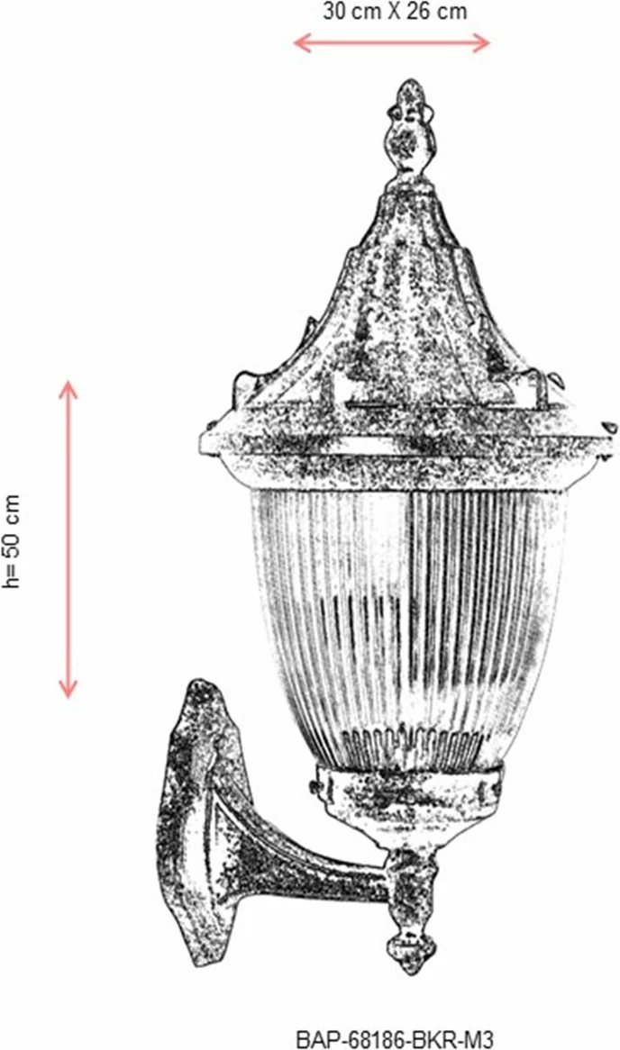 Llambë muri për jashtë, Opviq, BAP-68186-BKR-M3, ngjyrë kafe
