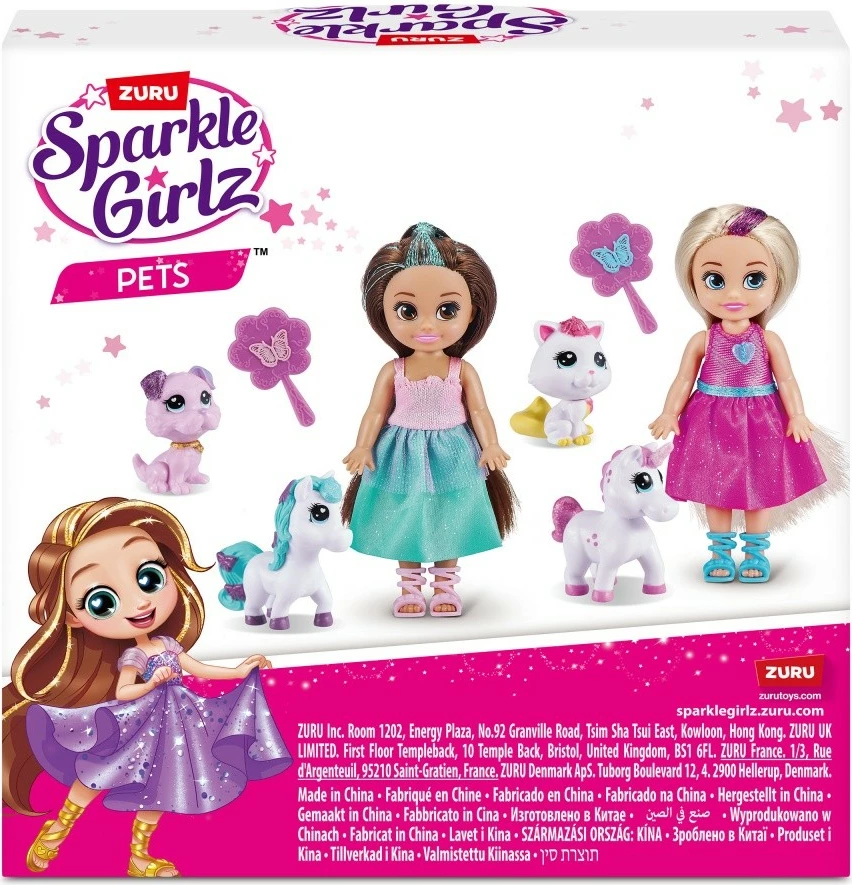 Kukull princeshë ZURU Sparkle Girlz 100522 me kafshë lodër, 12 cm