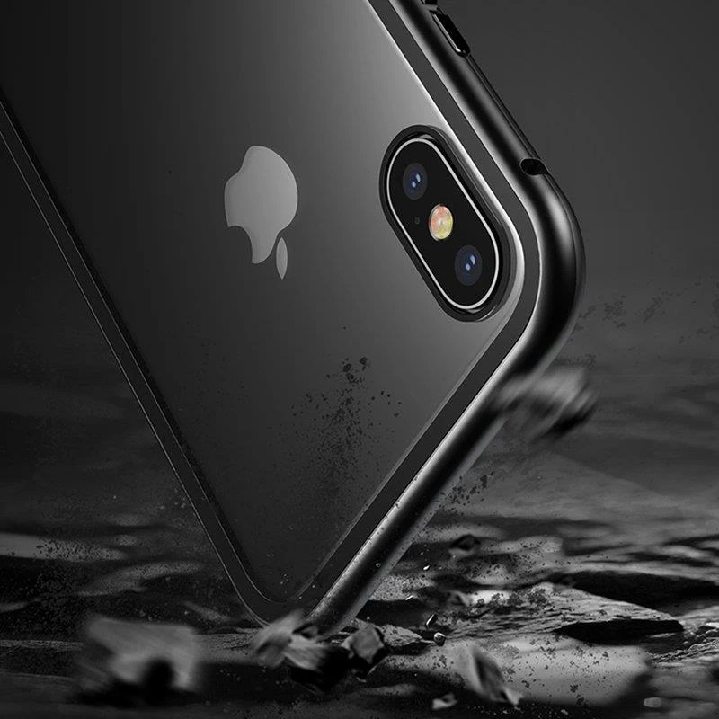 Mbështjellës Wozinsky Full Magnetic Case për Samsung Galaxy A72, xham i integruar, zi-transparent