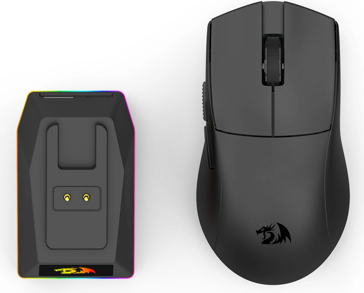 Maus gaming Redragon King Ultra M999, 2.4GHz wireless + Bluetooth 5.1 + wired, 5 nivele DPI, zi, me stacion karikimi RGB magnetik