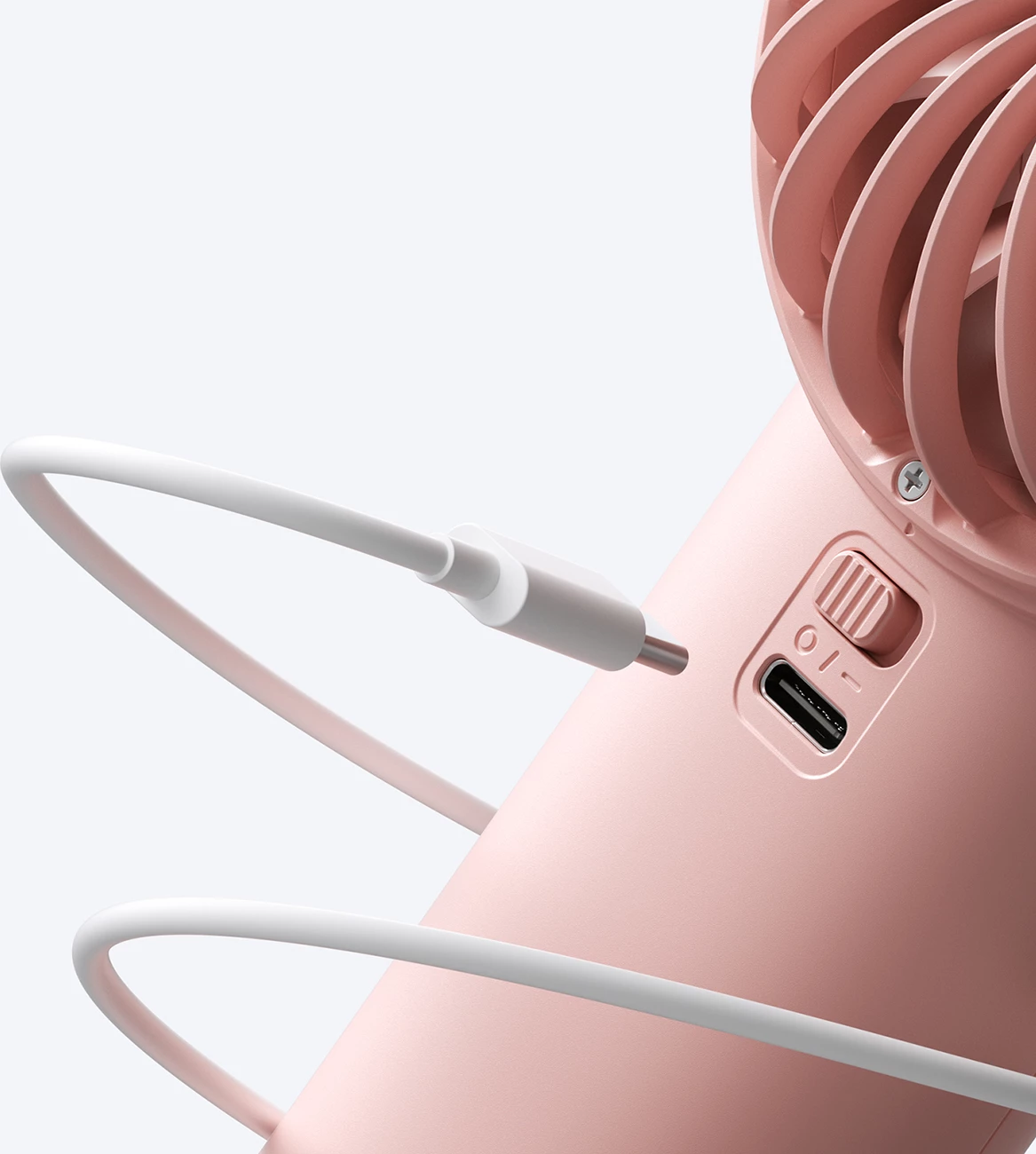 Ventilator dore Jisulife Life4 3600mAh USB-C, 5 shpejtësi, rozë (me litar dhe kabllo)