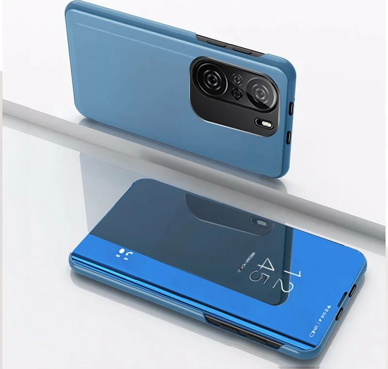 Mbështjellës Hurtel Clear View Case për Xiaomi Redmi K40 Pro+, K40 Pro, K40, Poco F3, kaltër