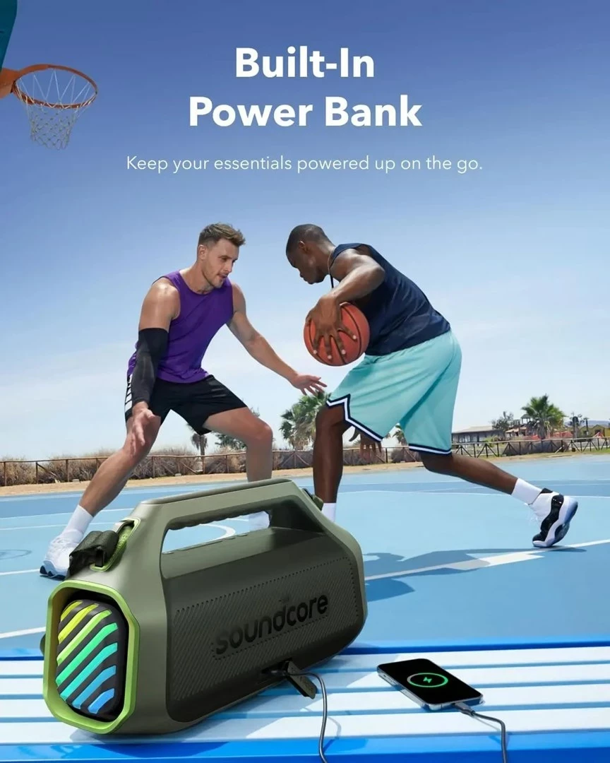 Boks portativ Soundcore Boom 2 Plus, 140W, Wireless, Gjelbër
