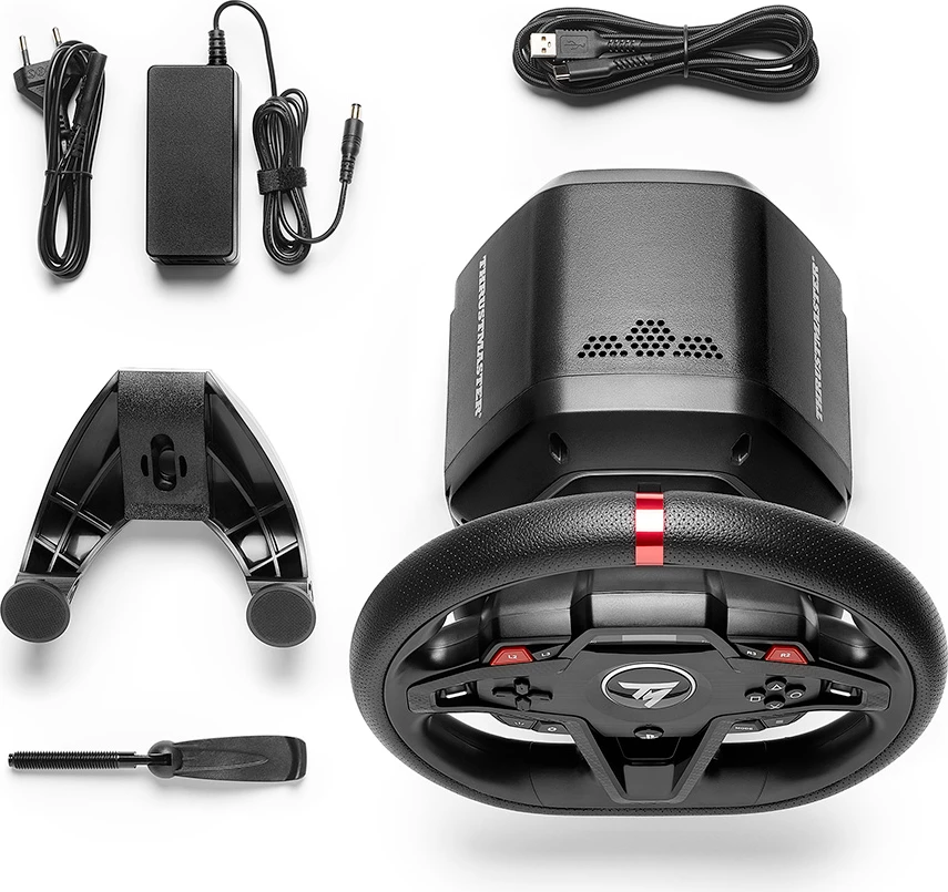 Volan garash Thrustmaster T248R, PC/PS5/PS4, force feedback 3.1 Nm, LCD, me set 3 pedale T3PM, i zi