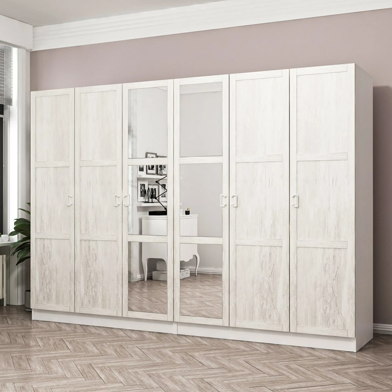 Dollap i bardhë për dhomë gjumi, Skye Decor, Kale - 3847