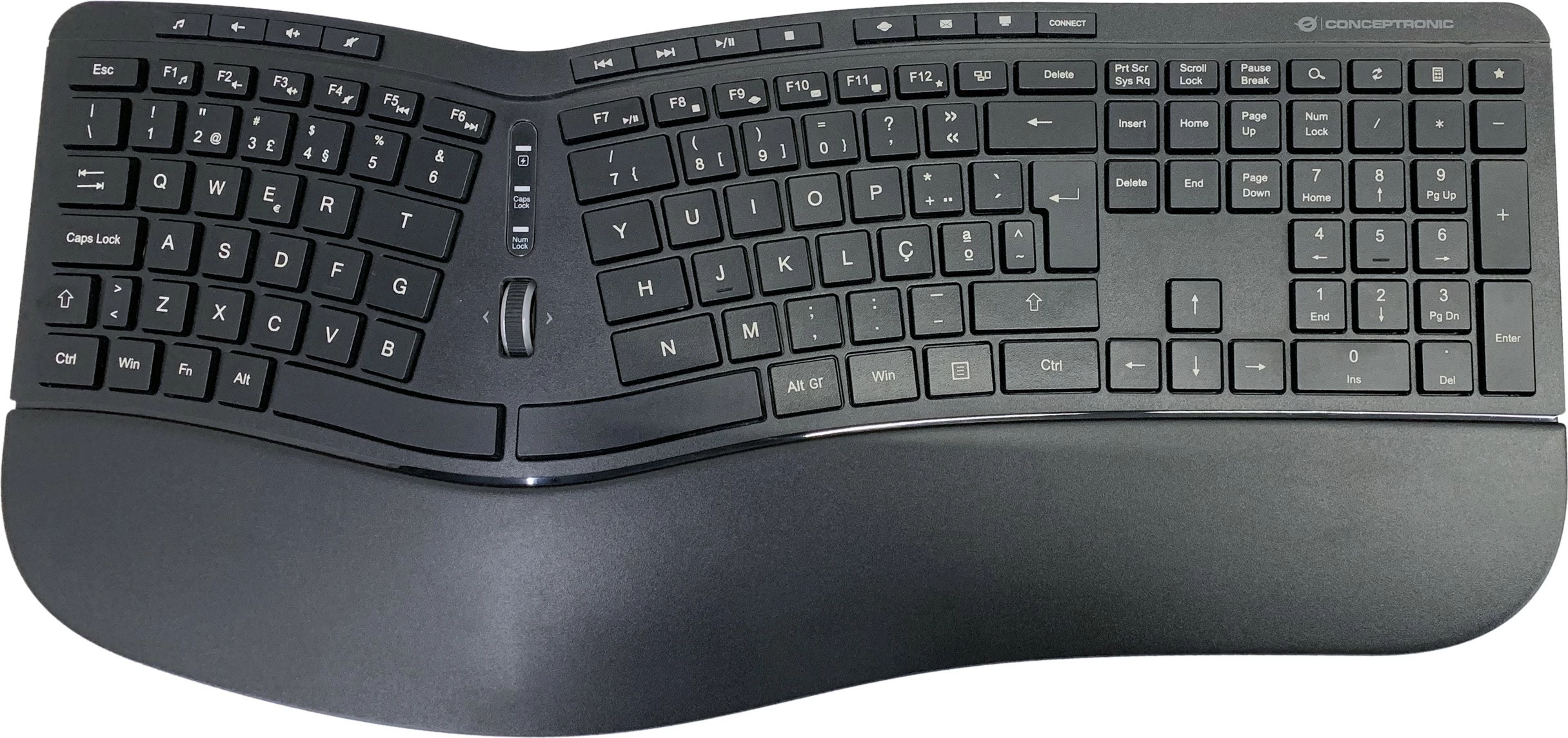 Kasë tastierë e maus wireless Conceptronic, ergo, layout portugjez, e zezë