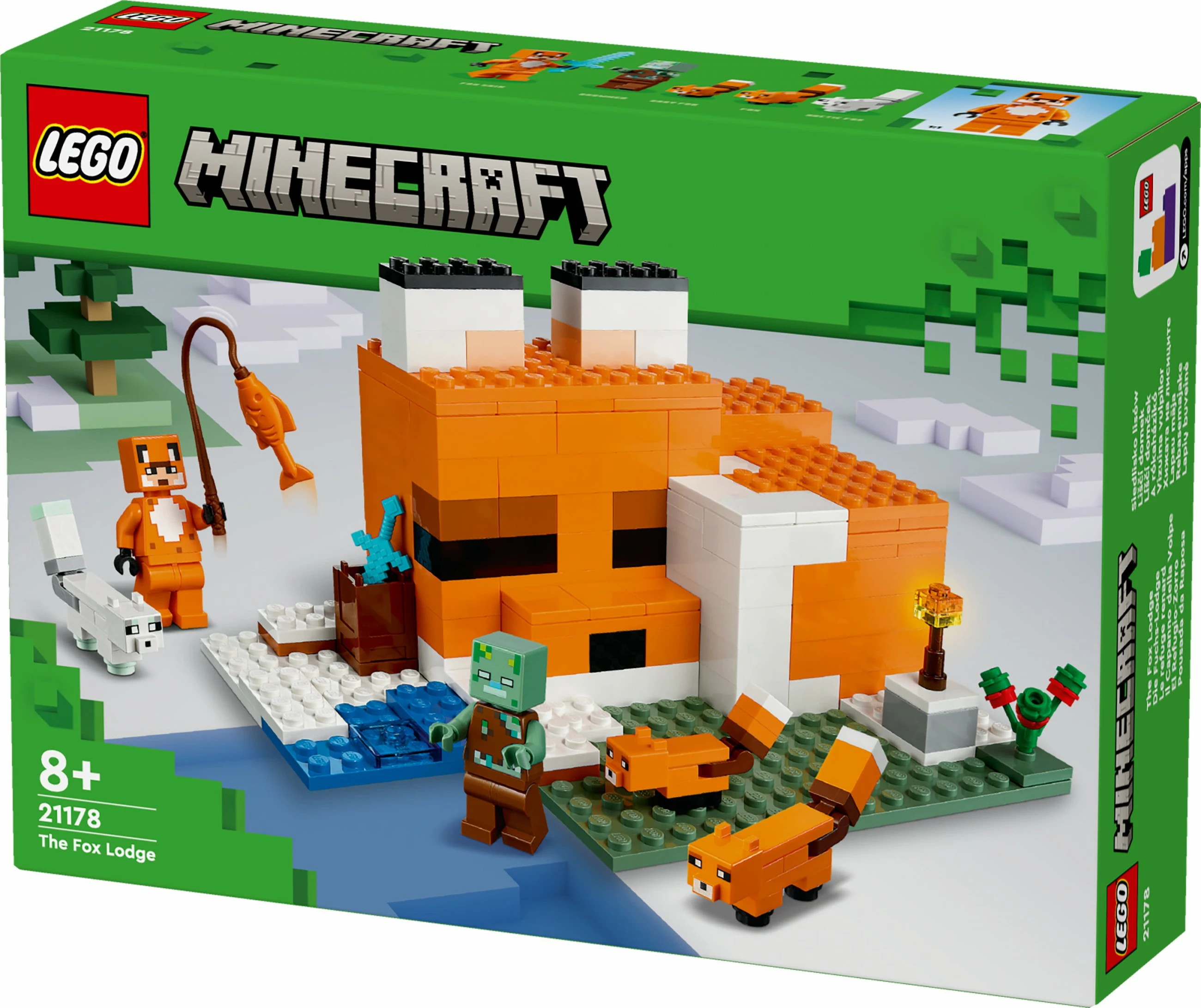 Set ndërtimi LEGO Minecraft The Fox Lodge, 193 pjesë, plastikë, shumëngjyrësh
