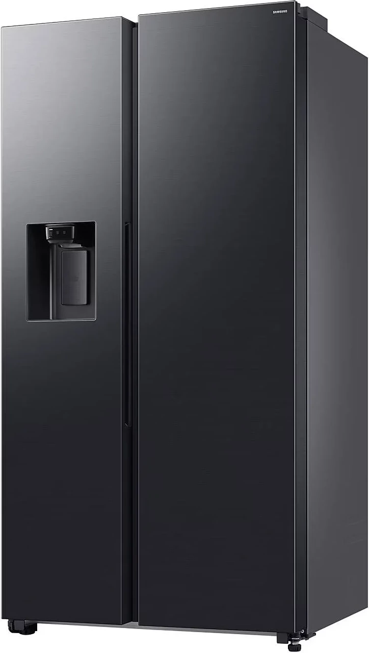 Frigorifer side-by-side Samsung SBS RS70F64KETEO 635 L, dispenser ujë dhe akull, Wi‑Fi SmartThings, AI Energy, klasë E, e zezë matte metal