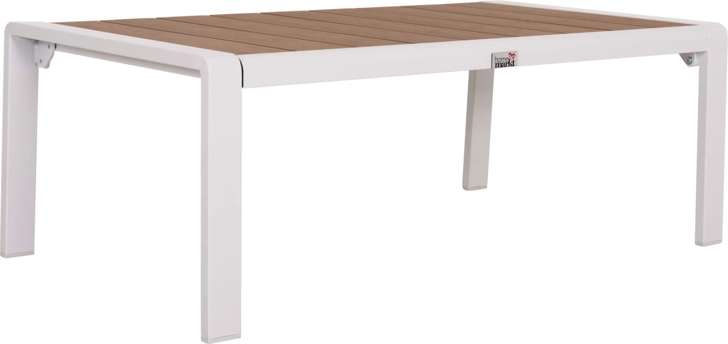 Tavolinë anësore për shezlong, alumin i bardhë, polywood, BENTRY FH6276.01, 100x56x35cm