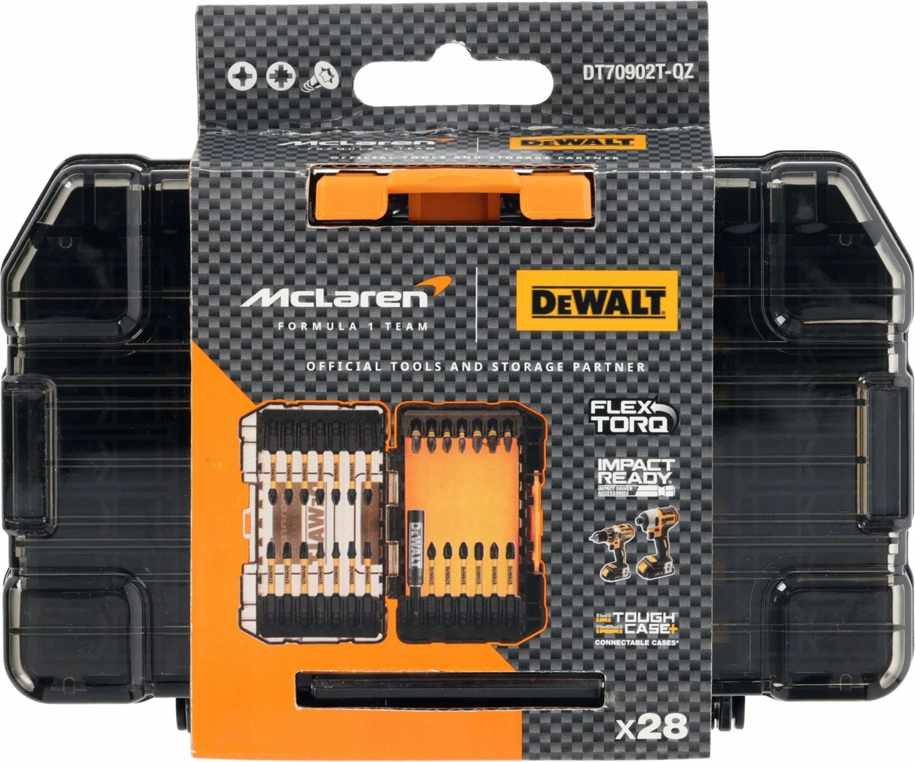 Set bitash DeWalt DT70902T-QZ FLEXTORQ PH/PZ/TORX me mbajtës magnetik, 28 copë