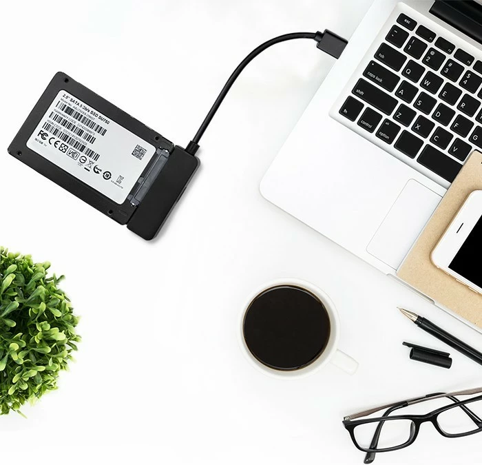 Adapter Qoltec 52268 për SSD/HDD 2.5", USB 3.0, 2TB, Zi