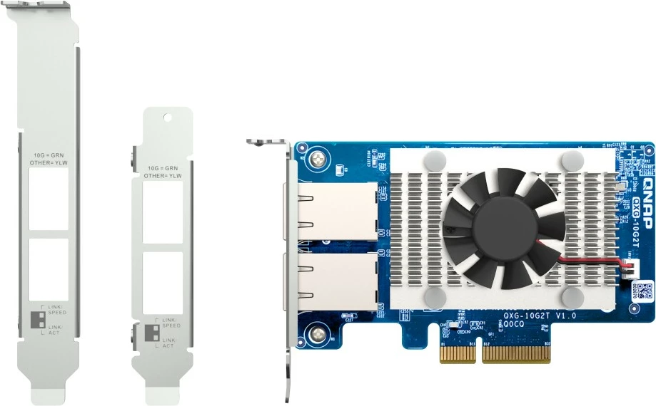 Kartë rrjeti QNAP QXG-10G2T, PCIe, 2x RJ-45, 10Gbps, Blu