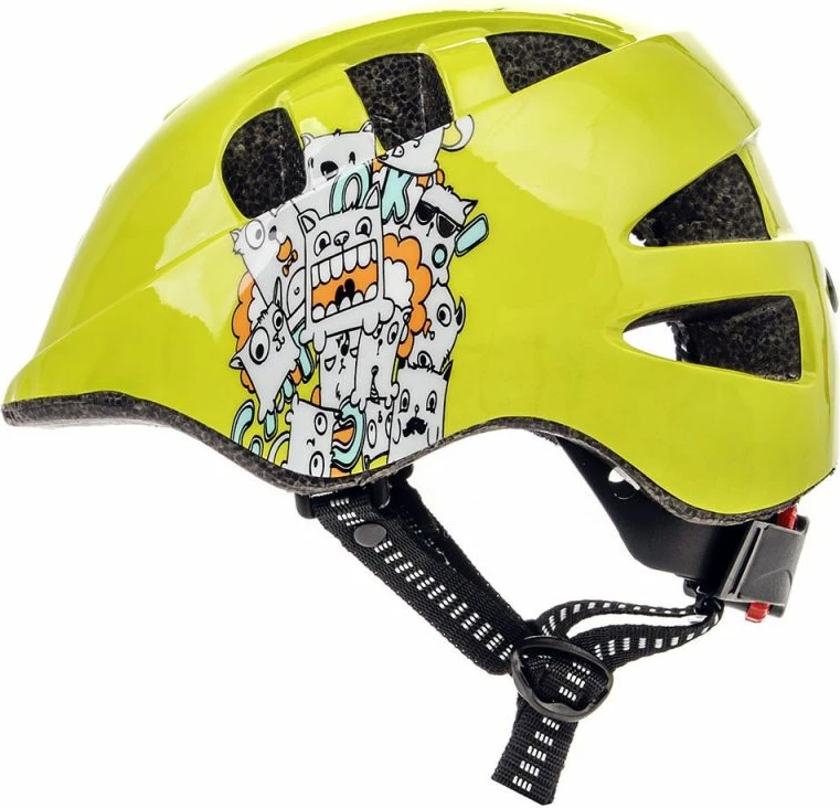 Helmetë për bicikletë për fëmijë Meteor MA-2 Monsters, e verdhë