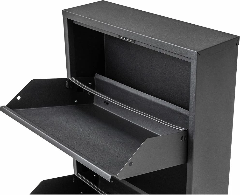 Dollap këpucësh metalik, ngjyrë e zezë, Skye Decor, Ggmbayk3003, 50x103x15cm