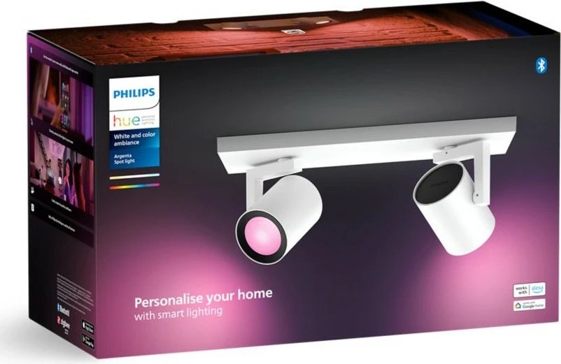 Spot ndriçimi i mençur Philips Hue 929003808001, Bluetooth, GU10, 2 spote, bardhë