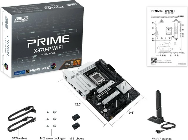 Pllakë amë ASUS Prime X870-P WIFI, Socket AM5, DDR5-SDRAM, 192 GB