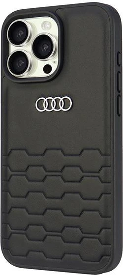 Mbështjellës Audi për iPhone 16 Pro Max 6.9", lëkurë sintetike, i zi, Hardcase