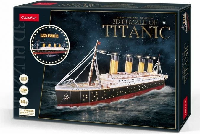 Puzzle 3D Cubic Fun Titanic LED, 246 pjesë