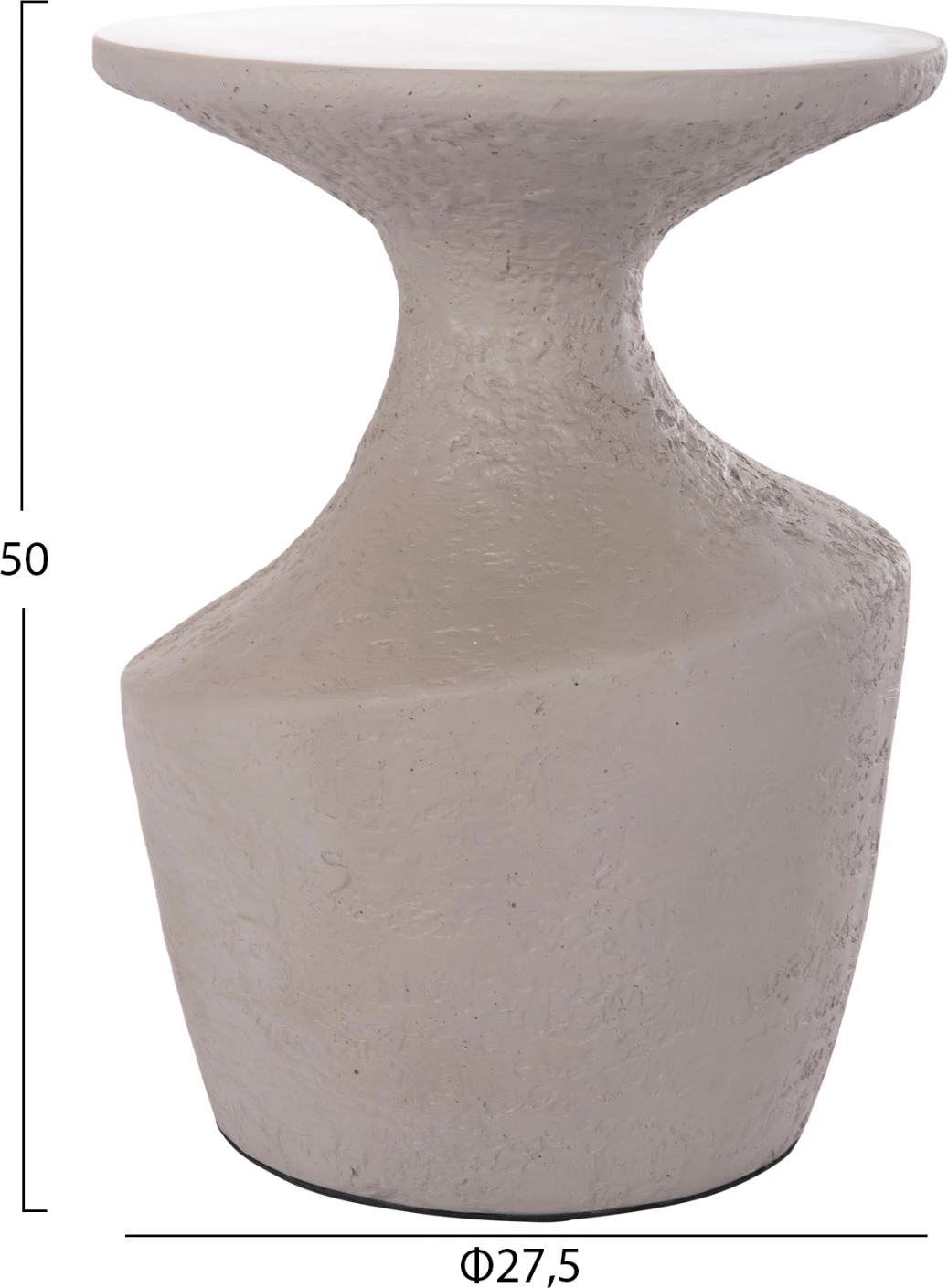 Tavolinë anësore REBON, fibër-cement, ngjyrë gri, FH18156.03S, 27.5x50cm