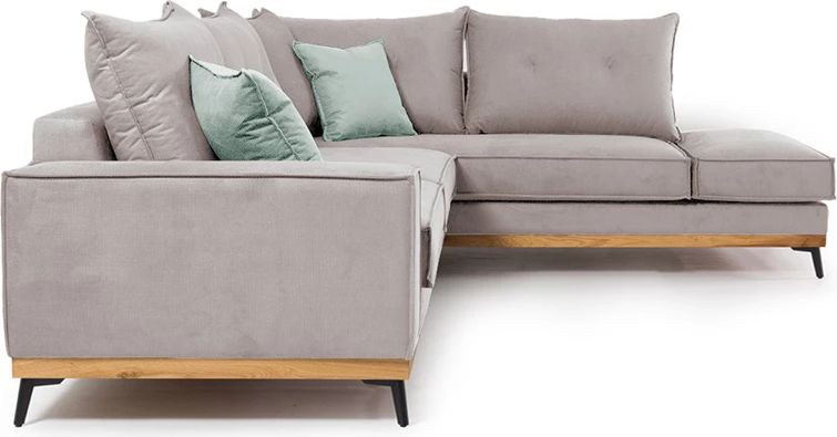 Kënd divani Luxury II, kënd i majtë, pëlhurë elephant-ciel, 290x235x95cm