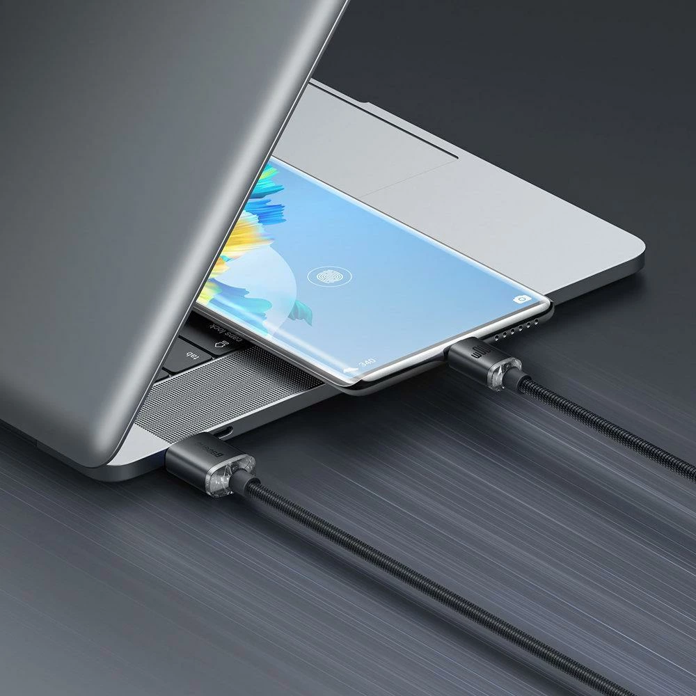 Kabllo USB-A në USB-C Baseus Crystal Shine CAJY000501/BSU3102BLK 2 m 100W USB 2.0, e zezë (1 copë)