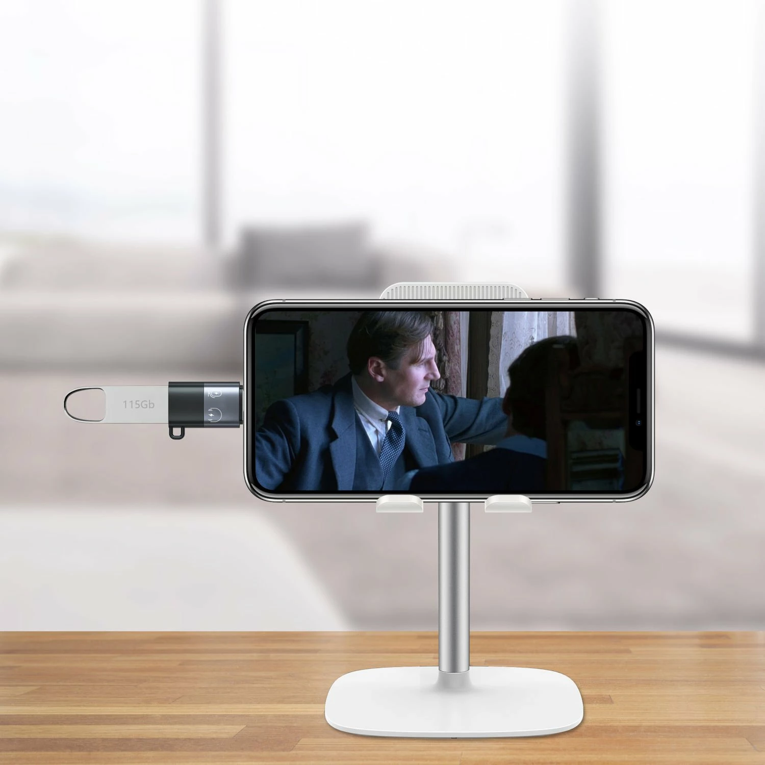 Adapter Mozos ASM-6 USB-C në Lightning, OTG, transfer dy-drejtimësh, alumin, i zi