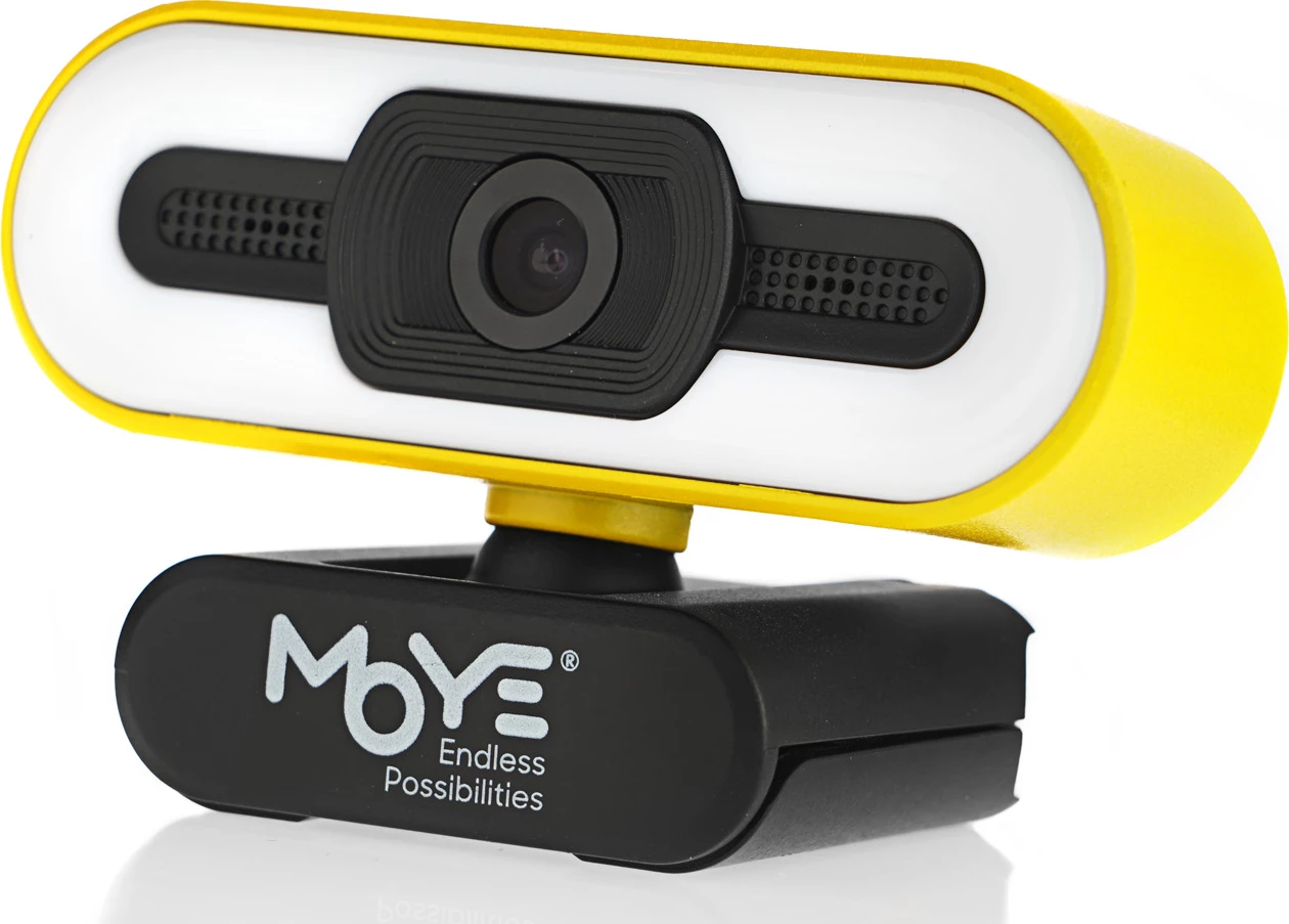 Webkamerë Moye OT-Q2 Vision 2K 1440p, me mikrofon, USB, e verdhë