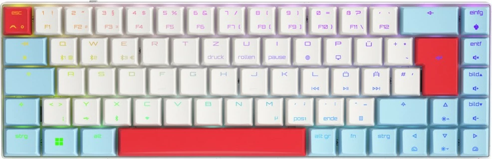 Tastierë Cherry MX-LP 2.1 Compact Wireless, mekanike, RGB LED, e bardhë