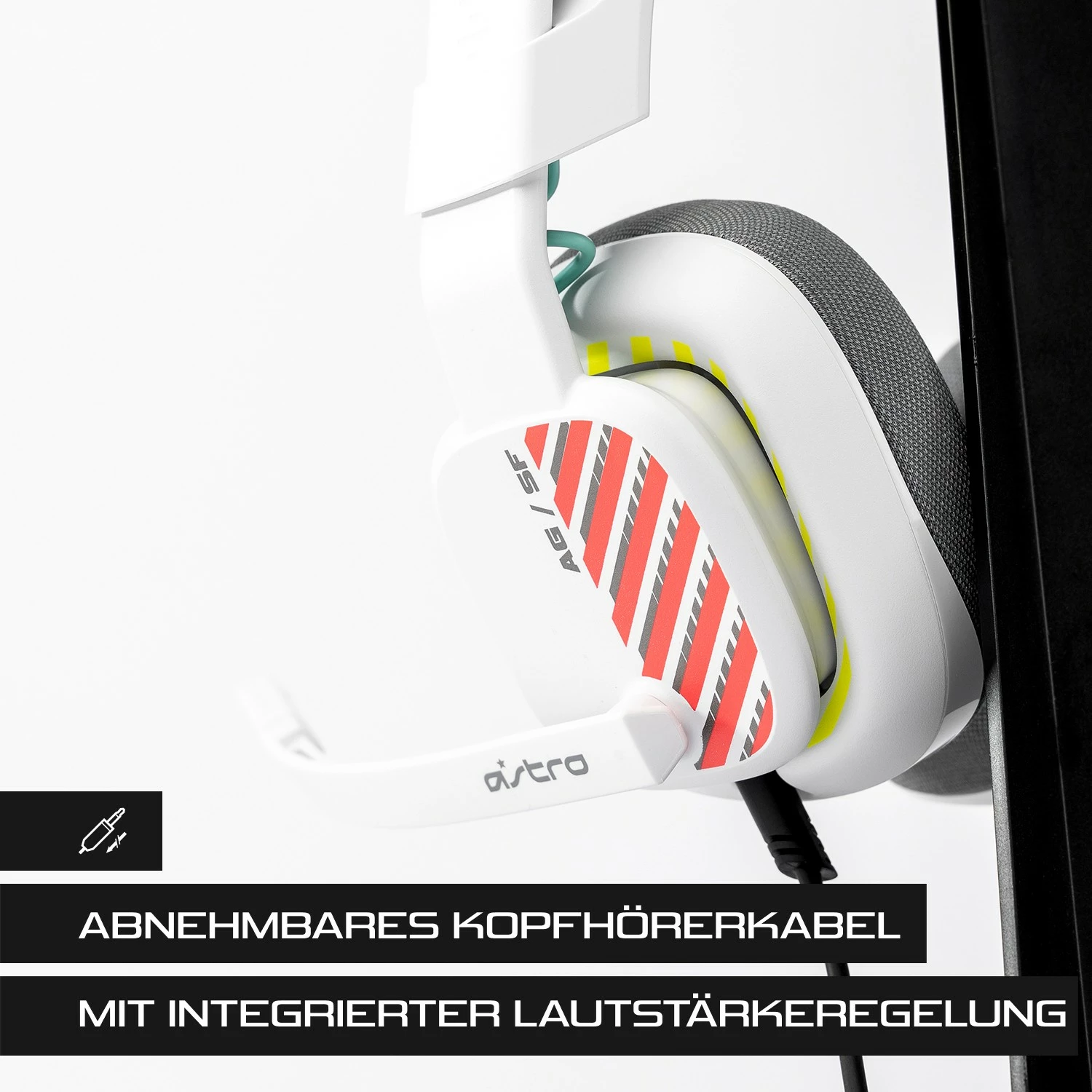 Kufje gaming Logitech G A10, me kabllo, mikrofon, bardhë