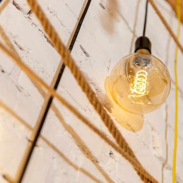 Llambë smart Shelly Vintage G125, Wi-Fi, LED, E27, ngjyrë kafe e lehtë