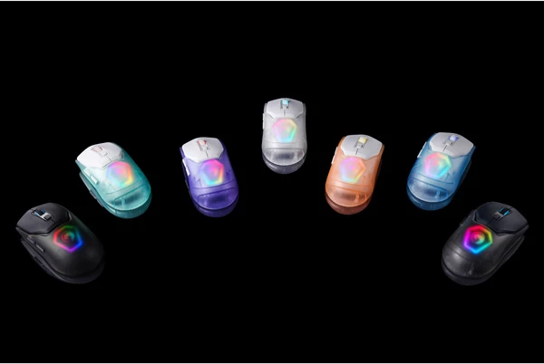 Set guaska/grip për maus Marvo Fit Grip Crystal Clear, transparente, 2 madhësi (S+L)