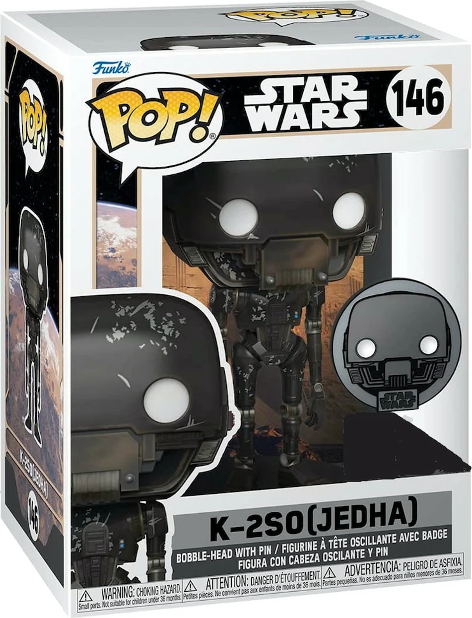 Figurinë koleksionuese Funko Pop Star Wars Across the Galaxy K-2SO me pin