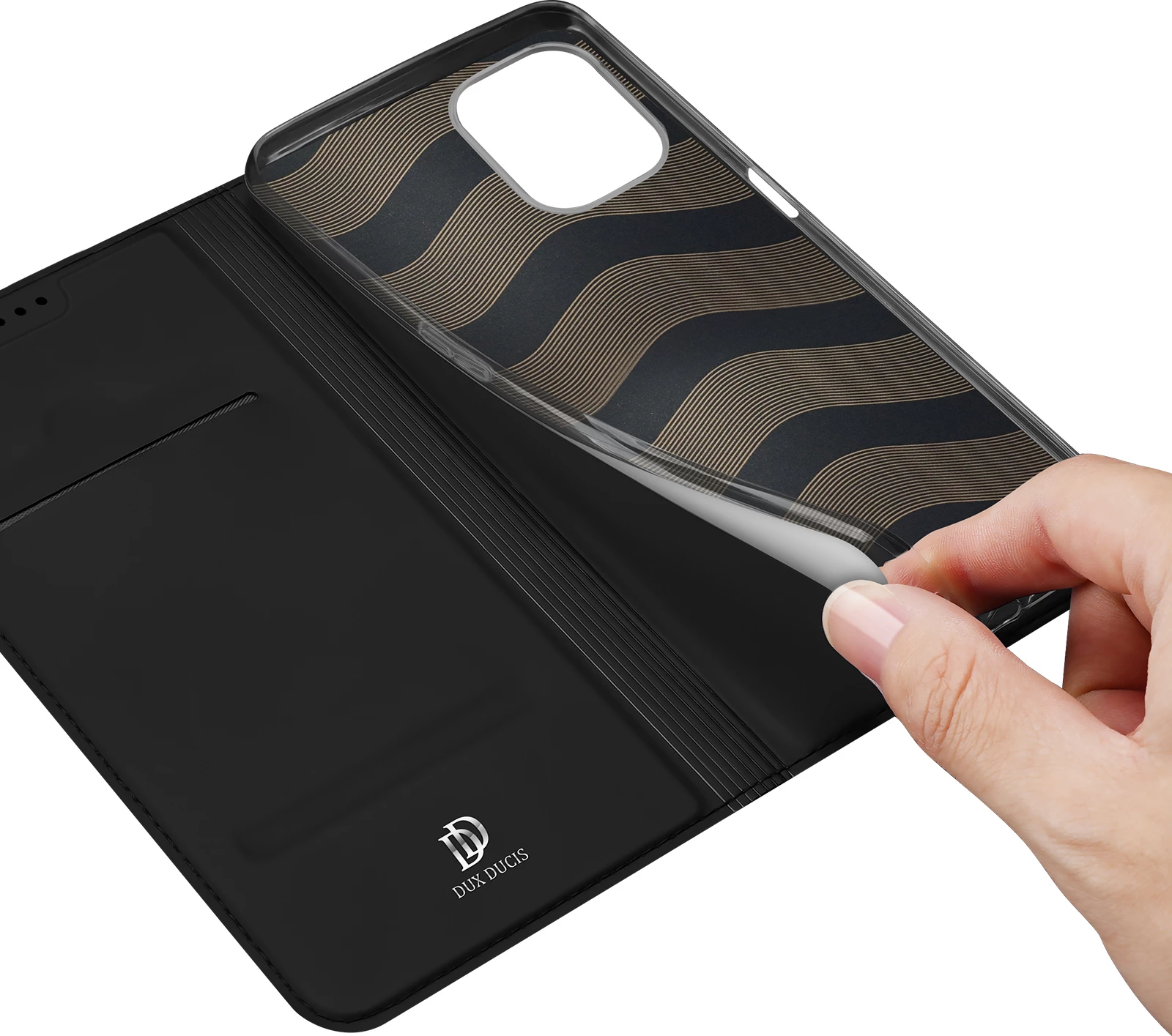 Mbështjellës Dux Ducis Skin Pro për Realme 10 5G / Realme 9i 5G, me kapak, xhep kartele, funksion standi, e zezë