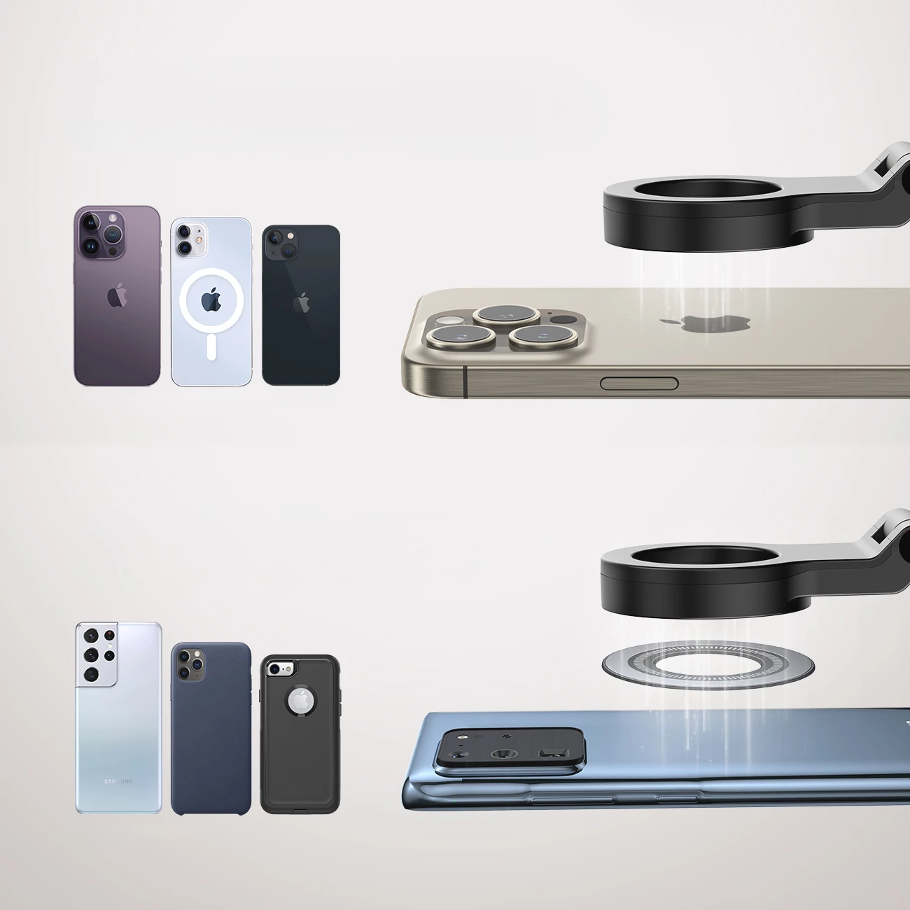 Mbajtës magnetik udhëtimi për telefon Joyroom JR-ZS365, i zi