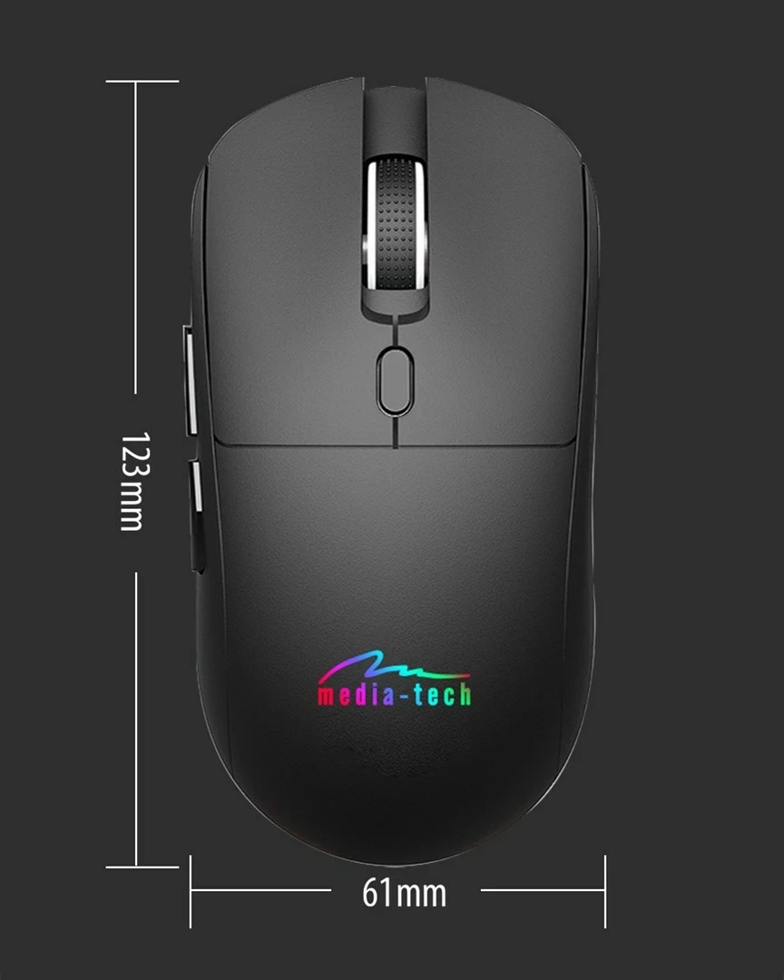 Maus wireless 2-në-1 Media tech MT1124, 3200 DPI, 6 butona, i zi