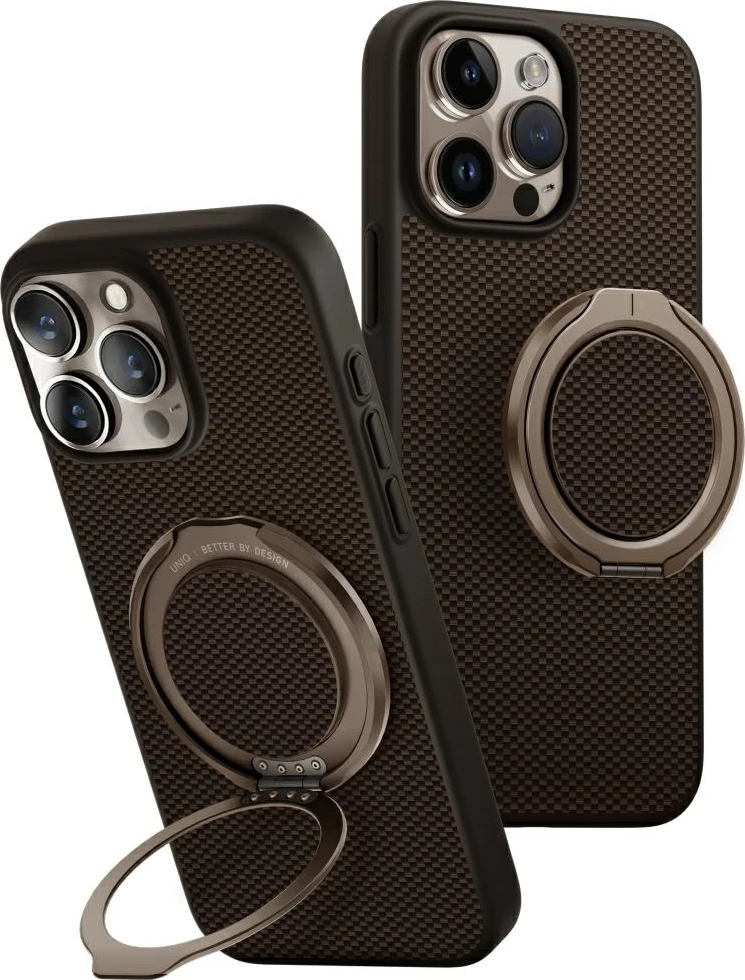 Mbështjellës UNIQ Keva Air Magclick Charging GripFit për iPhone 16 Pro Max, Kafe