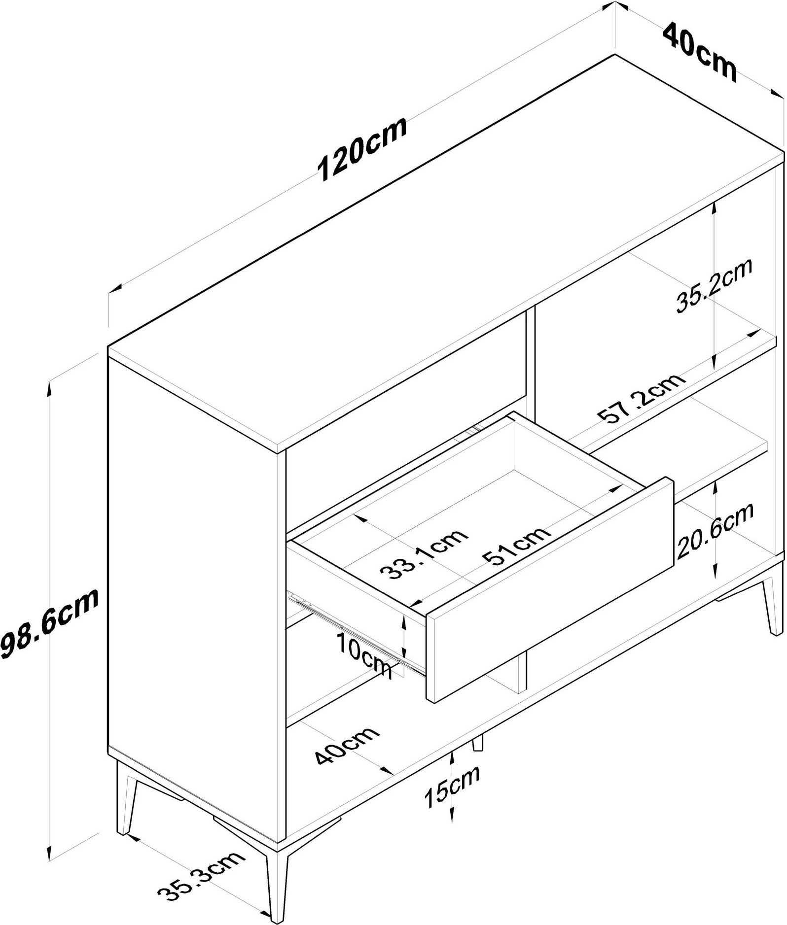 Dollap multifunksional Hanah Home, JE166 - 3283, ngjyrë e bardhë dhe arre