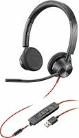 Kufje Poly Blackwire 3315 USB-A, monaurale me mikrofon, me kabllo, të zeza