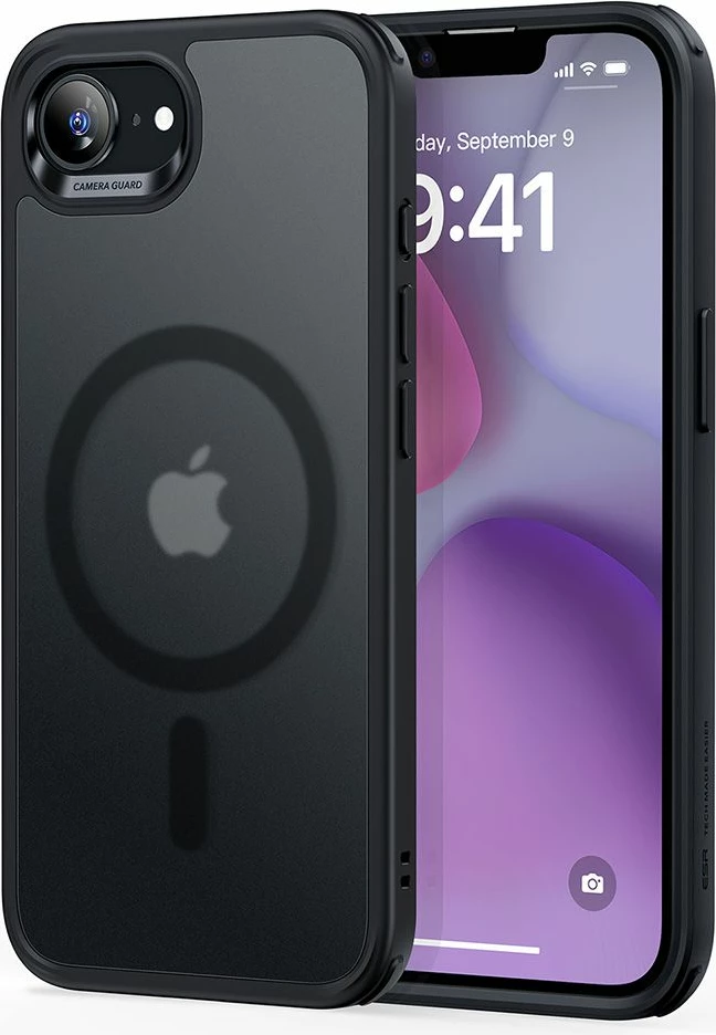 Mbështjellës ESR Classic Hybrid HaloLock për iPhone 16e, MagSafe, zi