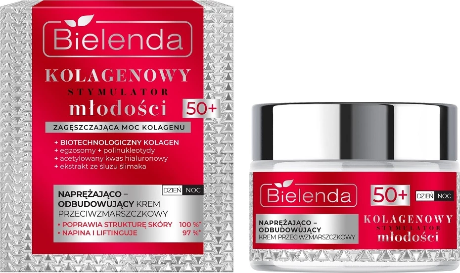 Krem kundër rrudhave për femra Bielenda Collagen Youth Stimulator Tightening and Rebuilding 50+, 50ml