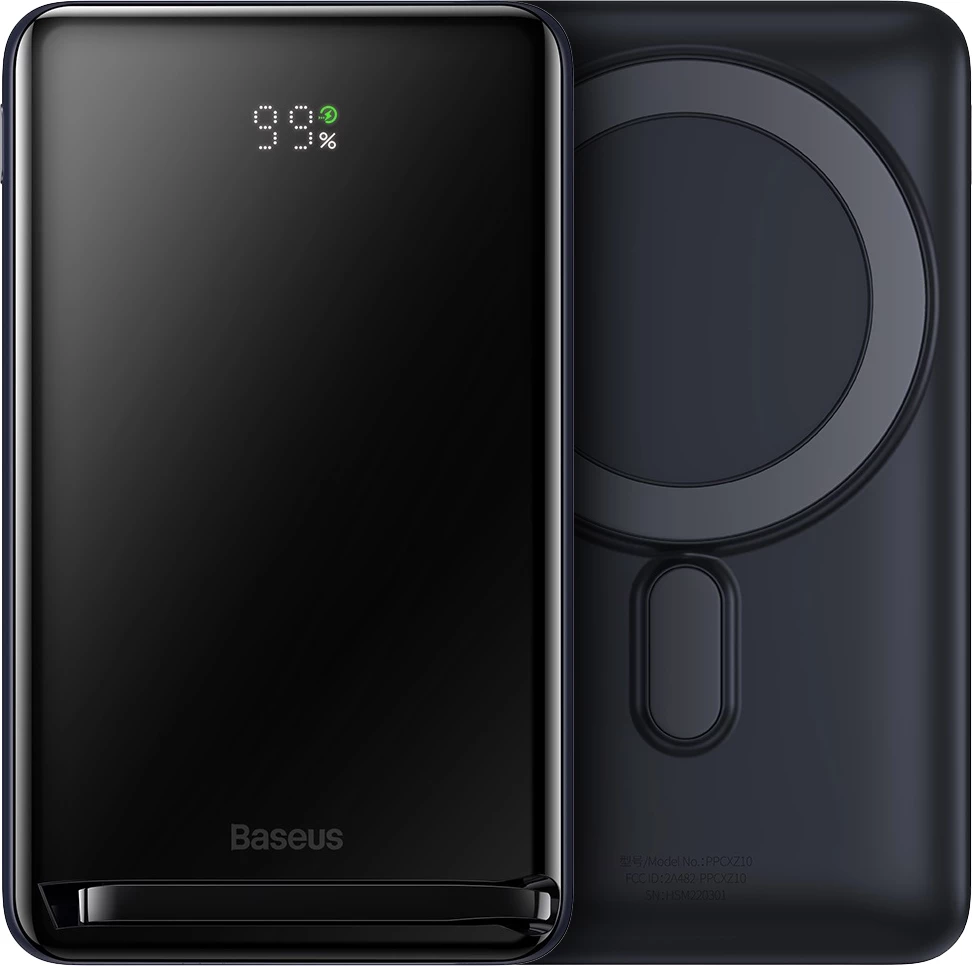 Powerbank Baseus Magnetic Bracket PPCX000203, 10000mAh, MagSafe, 20W, me kabllo USB-C 0.5m, Kaltër e errët