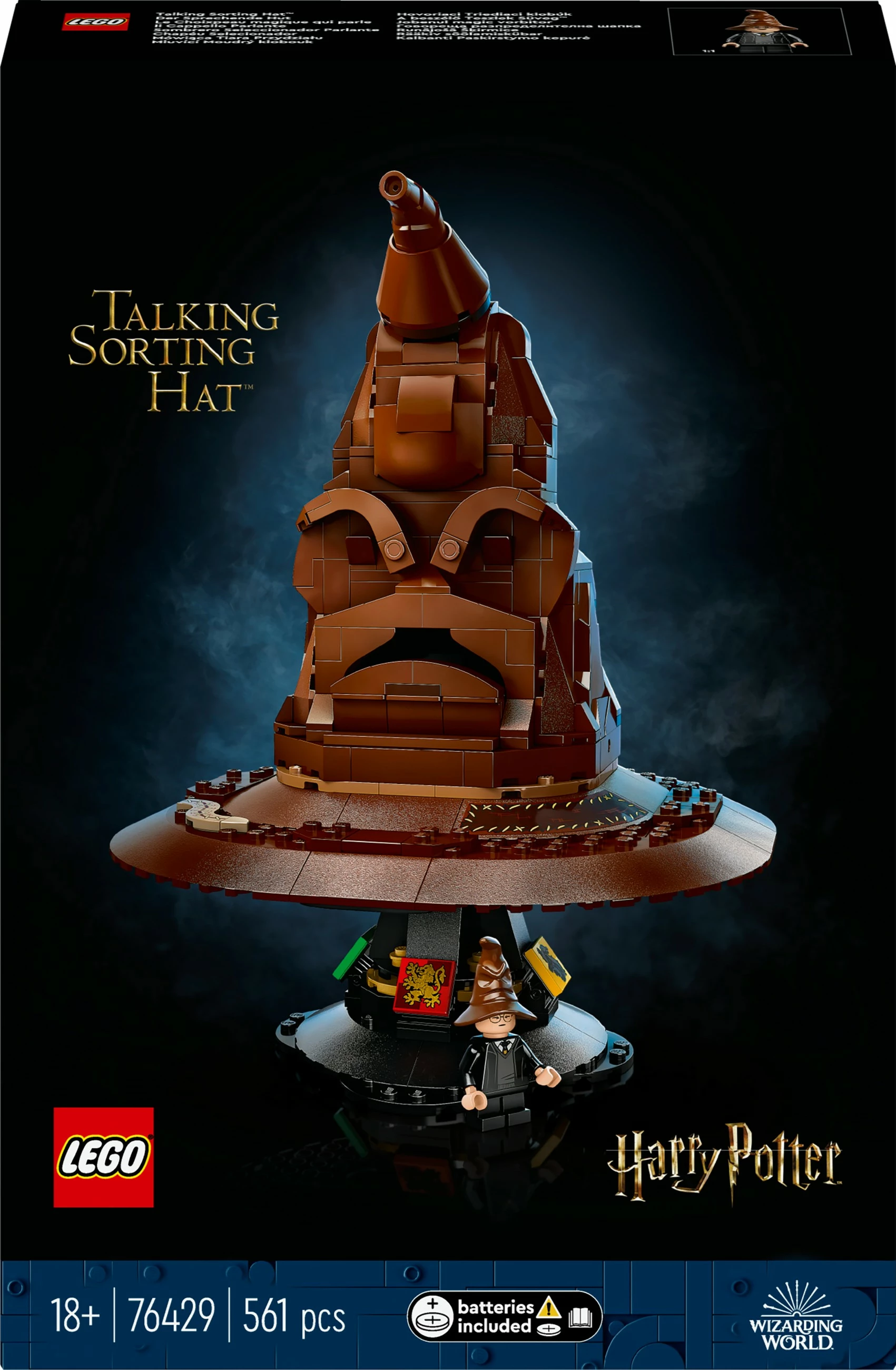 Set LEGO Talking Sorting Hat, 561 copë, plastikë, për të rritur, ngjyrë kafe